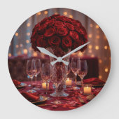 Romantic Valentine Personalized Wall Clock Grote Klok (Voorkant)