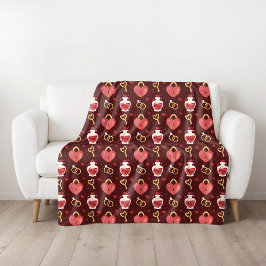 Romantic Valentine’s Day Fleece Blanket Deken