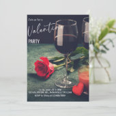 Romantic Valentine’s Day Party Kaart (Staand voorkant)