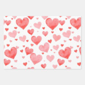 Romantic Valentine Wrapping Paper with Hearts (Voorkant 3)
