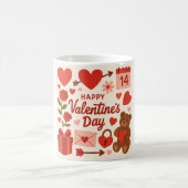 Romantic Valentine's Day Mug – Hearts, Roses & Gif (Centre)