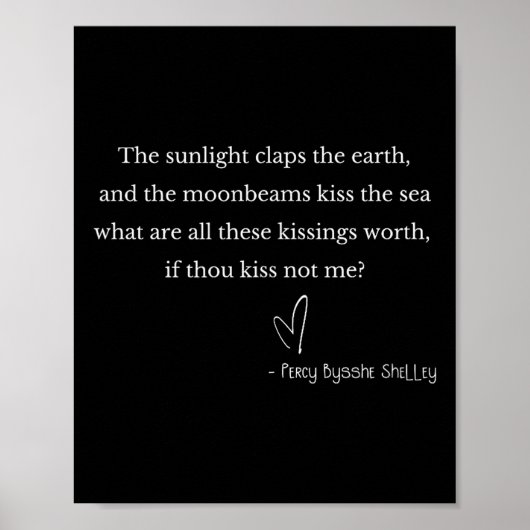 Romantic Valentine's Percy Bysshe Shelley Quote Et Poster (Voorkant)