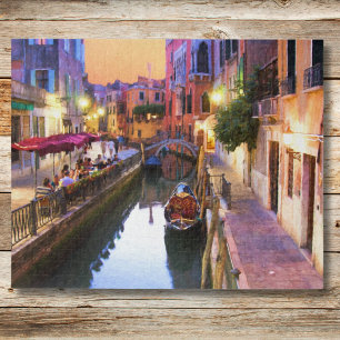Romantic Venetië , Italië , Alley op Sunset Legpuzzel