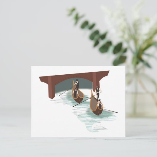 Romantic Venice Gondolas Briefkaart (Staand voorkant)