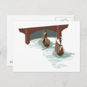 Romantic Venice Gondolas Briefkaart (Voorkant / Achterkant)