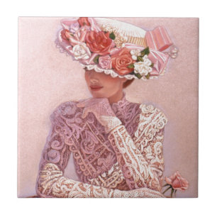 Romantic Victoriaans Lady Tegeltje