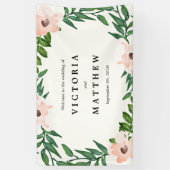 Romantic Vines Weddendag Spandoek (Verticaal)