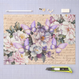 Romantic Vintage Floral Love Letter Decoupage Tissuepapier