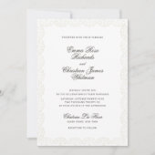 Romantic Vintage Lace Print Wedding Invitation (Devant)