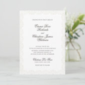 Romantic Vintage Lace Print Wedding Invitation (Debout devant)