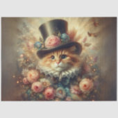 Romantic Vintage Tabby Cat Decoupage Tissuepapier (Voorkant)