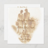 Romantic Vintage Wedding Invitation Kaart (Voorkant / Achterkant)