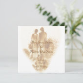 Romantic Vintage Wedding Invitation Kaart (Staand voorkant)