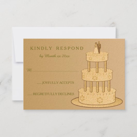 Romantic Vintage Wedding RSVP Kaartje (Voorkant)