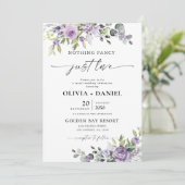 Romantic Violet Flowers Wedding Invitation (Debout devant)