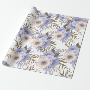 Romantic Violet & Sage Botanische Floral Cadeaupapier