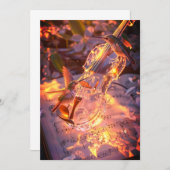 Romantic Violin & Bird Wedding Invitation | Music (Devant / Derrière)