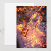 Romantic Violin & Bird Wedding Invitation | Music  Kaart (Voorkant / Achterkant)