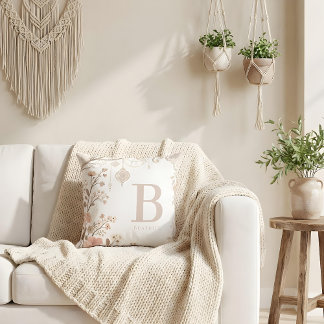 Romantic Watercolor Floral Filigree Design Kussen