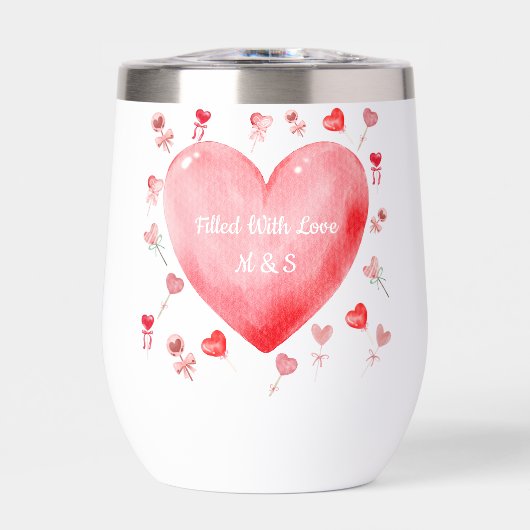 Romantic Watercolor Heart Valentine (Voorkant)