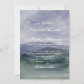 Romantic Watercolor Mountain Wedding Invitation (Devant)