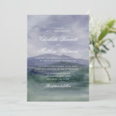Romantic Watercolor Mountain Wedding Invitation (Debout devant)