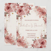 Romantic Watercolor Valentine’s Brunch Invitation (Devant / Derrière)