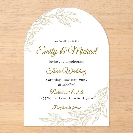 Romantic Watercolor Wedding Invitation with Roses (Recto)