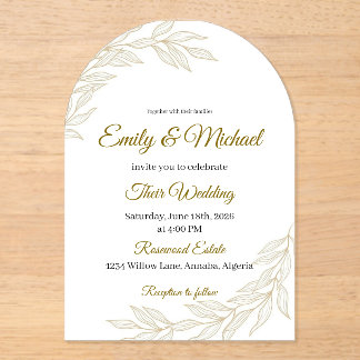 Romantic Watercolor Wedding Invitation with Roses Acryl Uitnodigingen