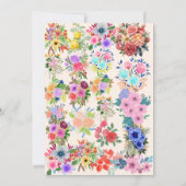 Romantic Watercolor Wildflower Wedding Kaart (Achterkant)
