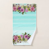 Romantic, Waterverf bloemen, gestreept Bad Handdoek (Handdoek)