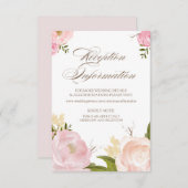 Romantic Waterverf Flowers Reception Kaart (Voorkant / Achterkant)