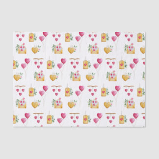 Romantic Waterverf Het patroon van illustraties va Tissuepapier