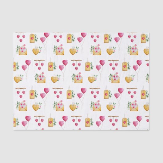 Romantic Waterverf Het patroon van illustraties va Tissuepapier (Voorkant)