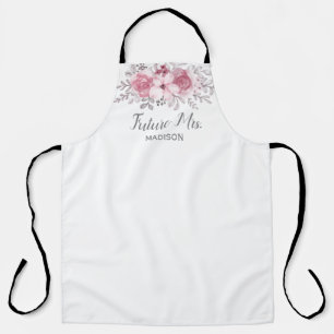 Romantic Waterverf Pink Florals de heer & Mrs Wedd Schort