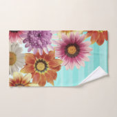 Romantic, Waterverf Stripes, Flowers Bad Handdoek (Handdoek)