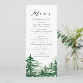 Romantic Waterverf Woodland Menu Kaart (Staand voorkant)