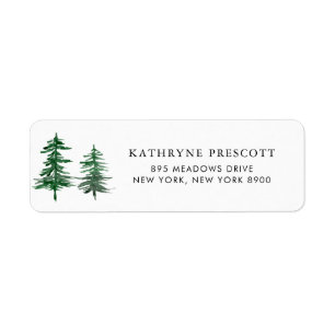 Romantic Waterverf Woodland Return Address Label