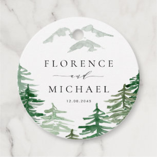 Romantic Waterverf Woodland Wedding Bedankjes Labels
