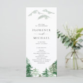 Romantic Waterverf Woodland Wedding Programma (Staand voorkant)