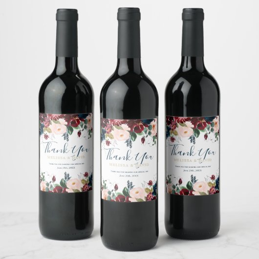 Romantic Weddenschap Flower Wine Bottle Stickers (Flessen)