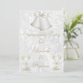 Romantic Wedding Bells & Champagne Flutes Kaart (Staand voorkant)