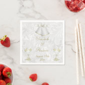 Romantic Wedding Bells & Champagne Flutes Servetten (Insitu)