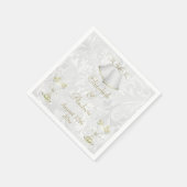 Romantic Wedding Bells & Champagne Flutes Servetten (Hoek)