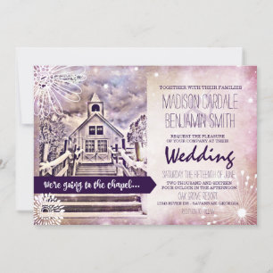 Romantic Wedding Chapel Wedding Invitations Kaart