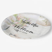 Romantic Wedding Collage Reception Paper Borden Papieren Bordje (Gekanteld)