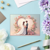 Romantic Wedding Couple Silhouette Acryl Uitnodigingen (Insitu (Huwelijk))