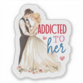 Romantic Wedding Couple Sticker (Voorkant)