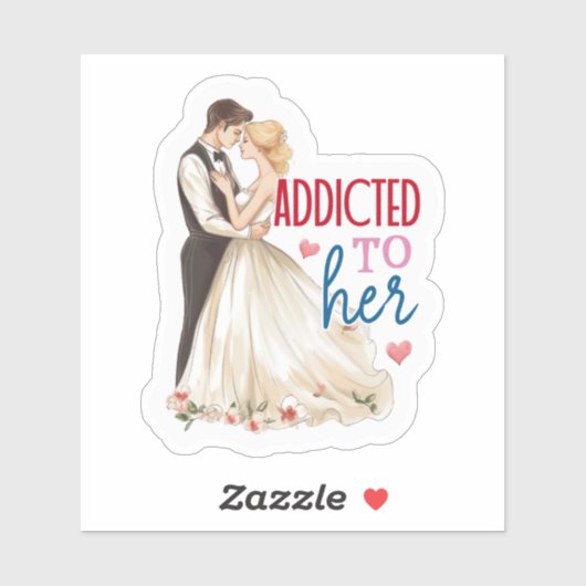 Romantic Wedding Couple Sticker (Vel)