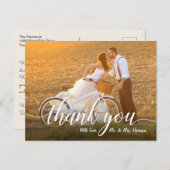 Romantic Wedding Foto Dank je Briefkaart (Voorkant / Achterkant)